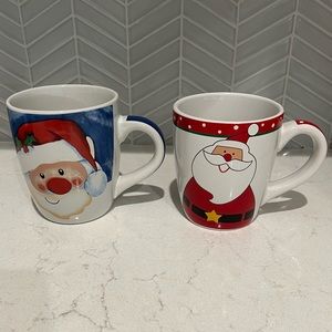 Santa Mugs - 2 large Santa mugs